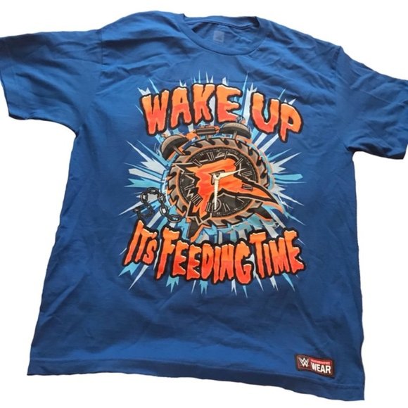 WWE Wake Up it’s Feeding Time Blue T-Shirt Ryback - Picture 2 of 8